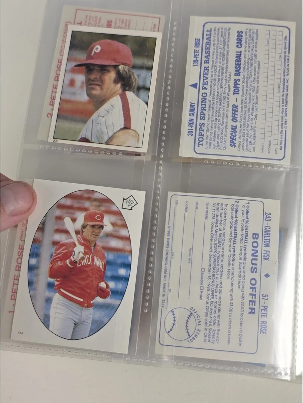 Topps Pete Rose Vintage Sticker & Mini Card Lot